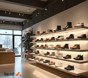 راهنمای جامع دکوراسیون مغازه کفش ‌فروشی